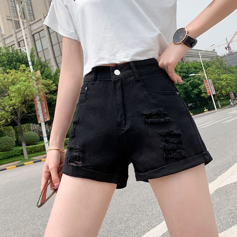 Quần short denim rách cá tính phong cách hàn quốc - hàng quảng châu loại 1