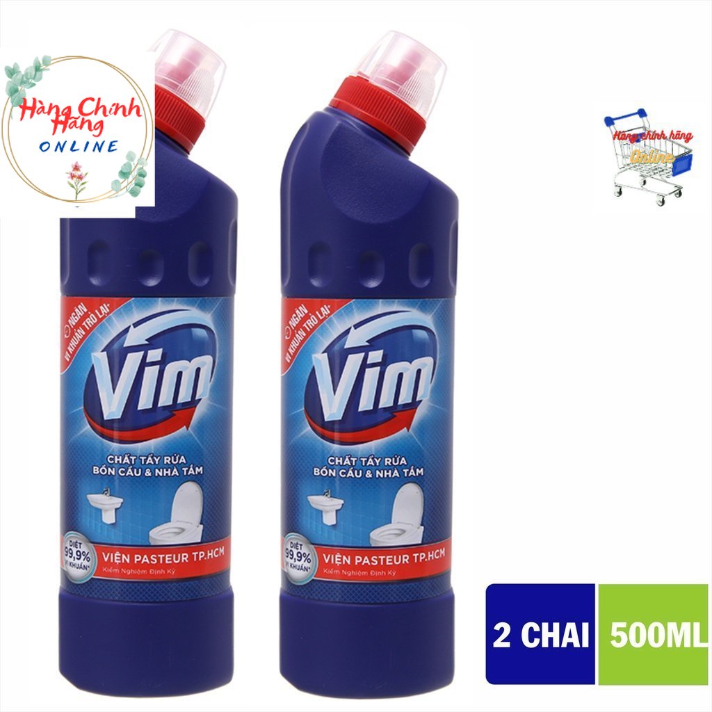 Combo 2 chai nước tẩy bồn cầu & nhà tắm VIM diệt khuẩn đến 99,9%