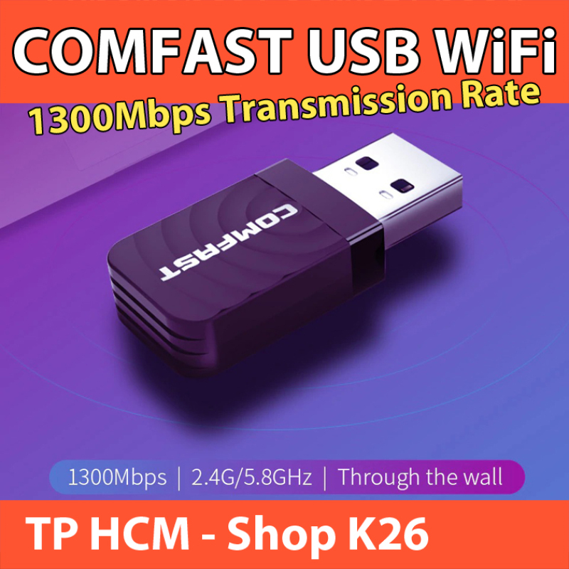 Bảng giá USB Thu WiFi COMFAST CF-812AC 1300Mbps Có Hỗ Trợ 5Ghz Phong Vũ