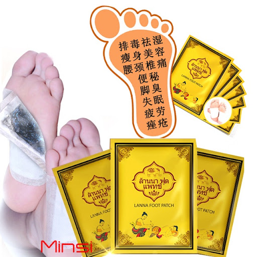 Miếng Dán Thải Độc Chân Lanna Foot Patch Thái Lan (Bịch 10 Miếng)