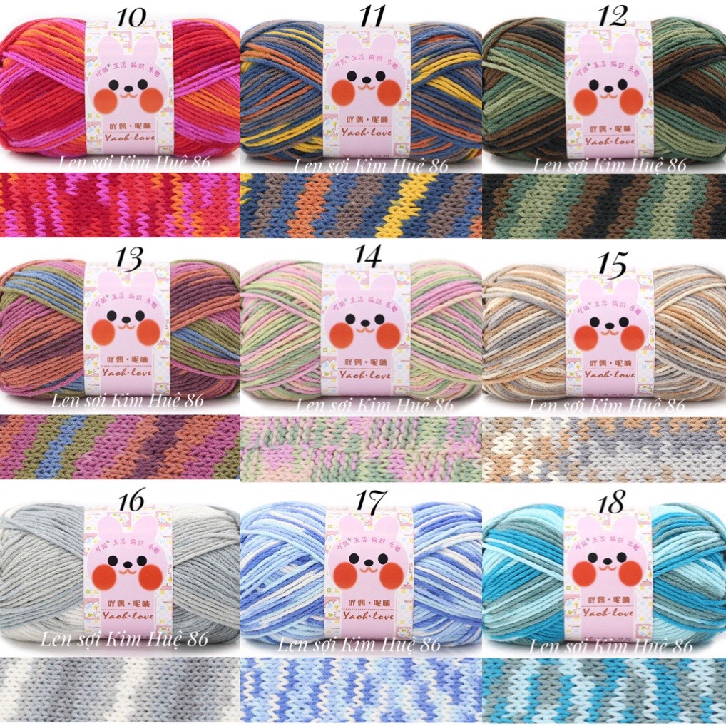 Len Yaoh Love sợi to 3mm cuộn 100g