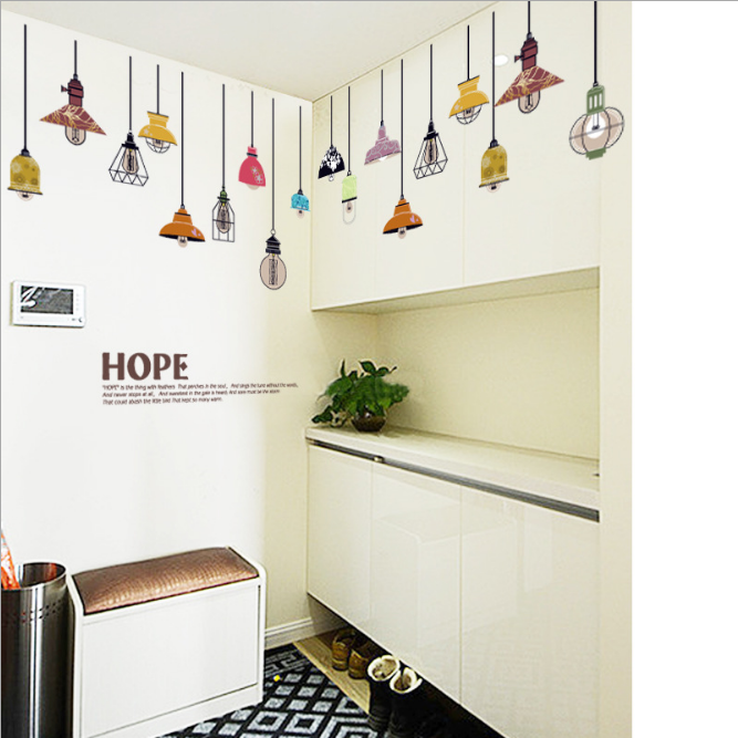 DECAL DÁN TƯỜNG CHÙM ĐÈN HOPE
