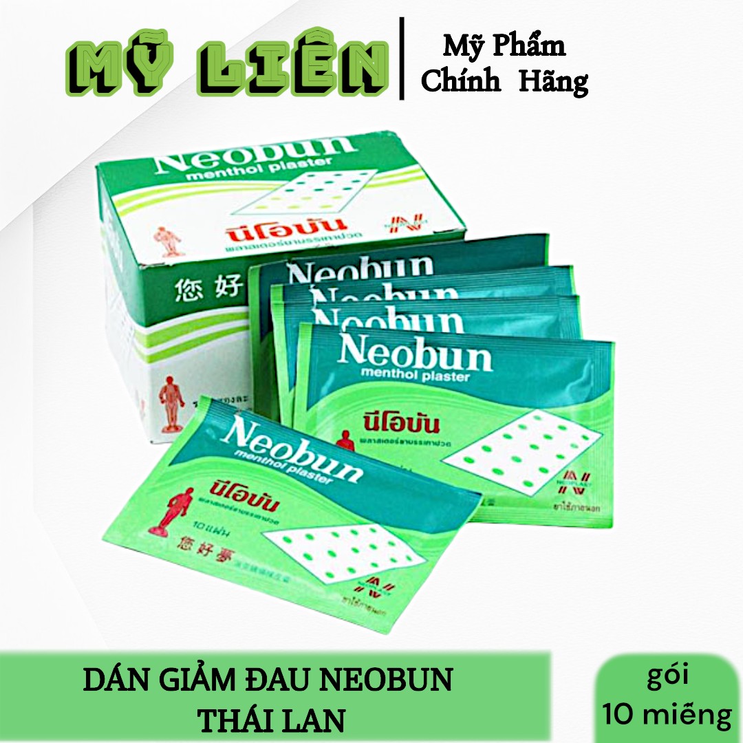 1gói dán giảm đau neobun menthol plaster thái lan