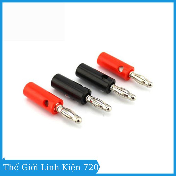 Jack bắp chuối 910MR 4mm đực bộ 10 giắc (5 đỏ 5 đen)