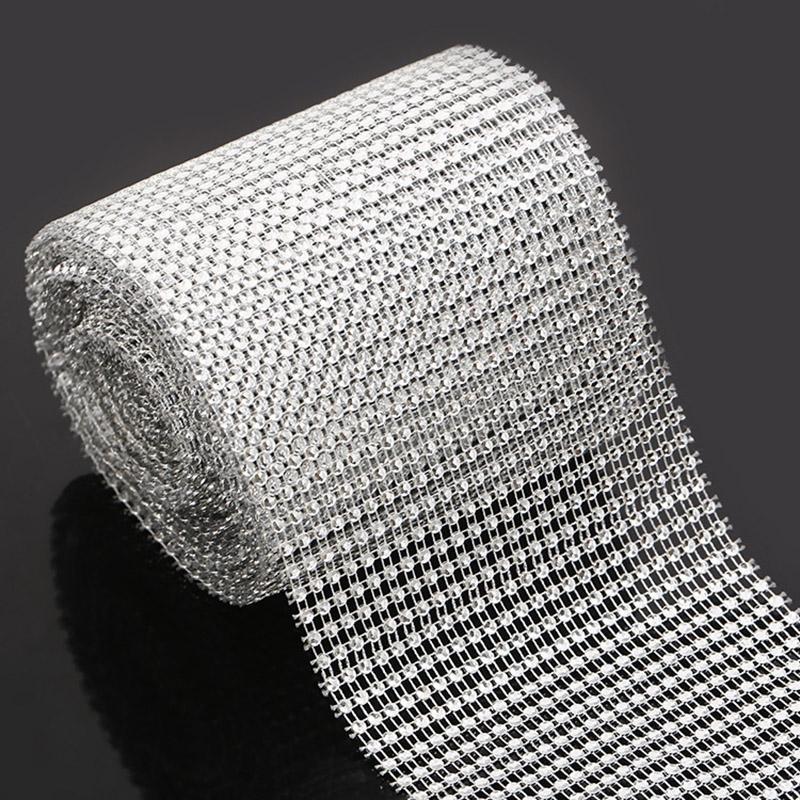 Ruy băng kim tuyến hạt màu bạc - Bản rộng 12cm, dài 1 mét)