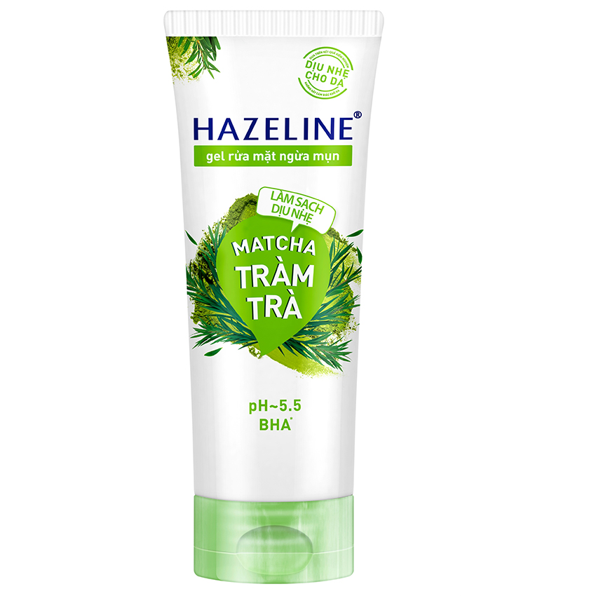 100g gel rửa mặt ngừa mụn matcha tràm trà hazeline
