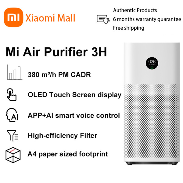 Xiaomi Mi Air Purifier 3H Smart Home Air Cleaner 380m3/h PM Touch Screen Dust PM2.5 Purifiers Air Fresher Global Version