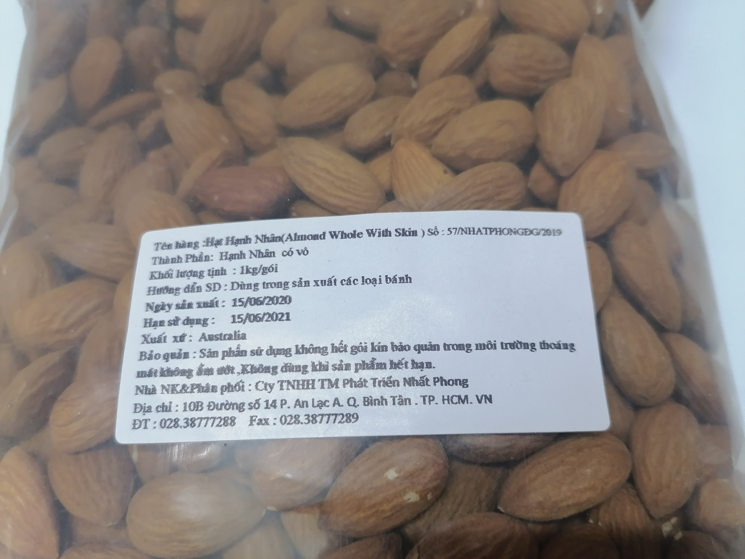 [GÓI LỚN 1 Kg] HẠNH NHÂN HẠT [Australia] ORIENT Almond Whole With Skin