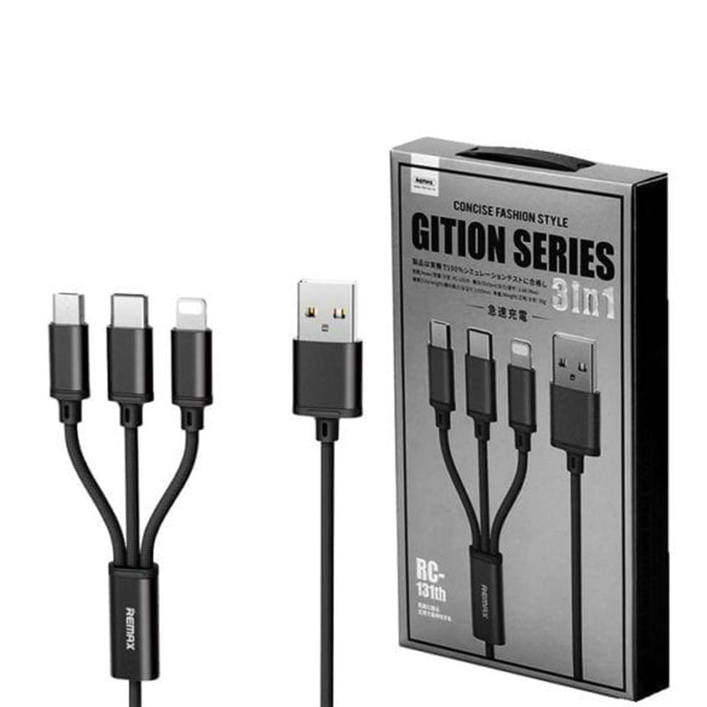 Dây sạc cáp sạc đa năng 3 đầu REMAX loại xịn - Type-c Micro Lightning iphone - cap sac - d&acircy sac - sam sung - Type-C - day sac đa năng apple