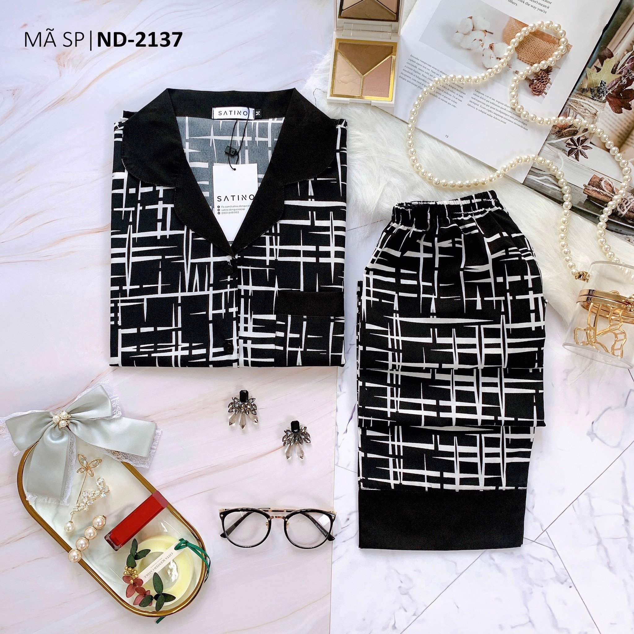 [COMBO 3 BỘ 499K] Pijama TNQD - Ami Black