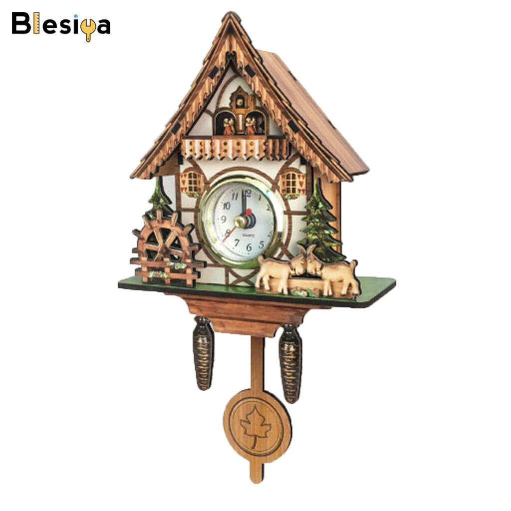 Blesiya Antique Cuckoo Wall Clock Vintage Wooden Clock Home Decor Excellent Gift