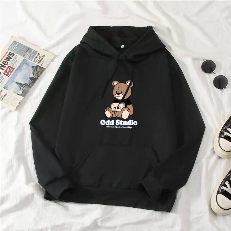 SÉT ÁO HOODIE CHÚ GẤU STUDIO KÈM QUẦN ỐNG RỘNG SIÊU XINH