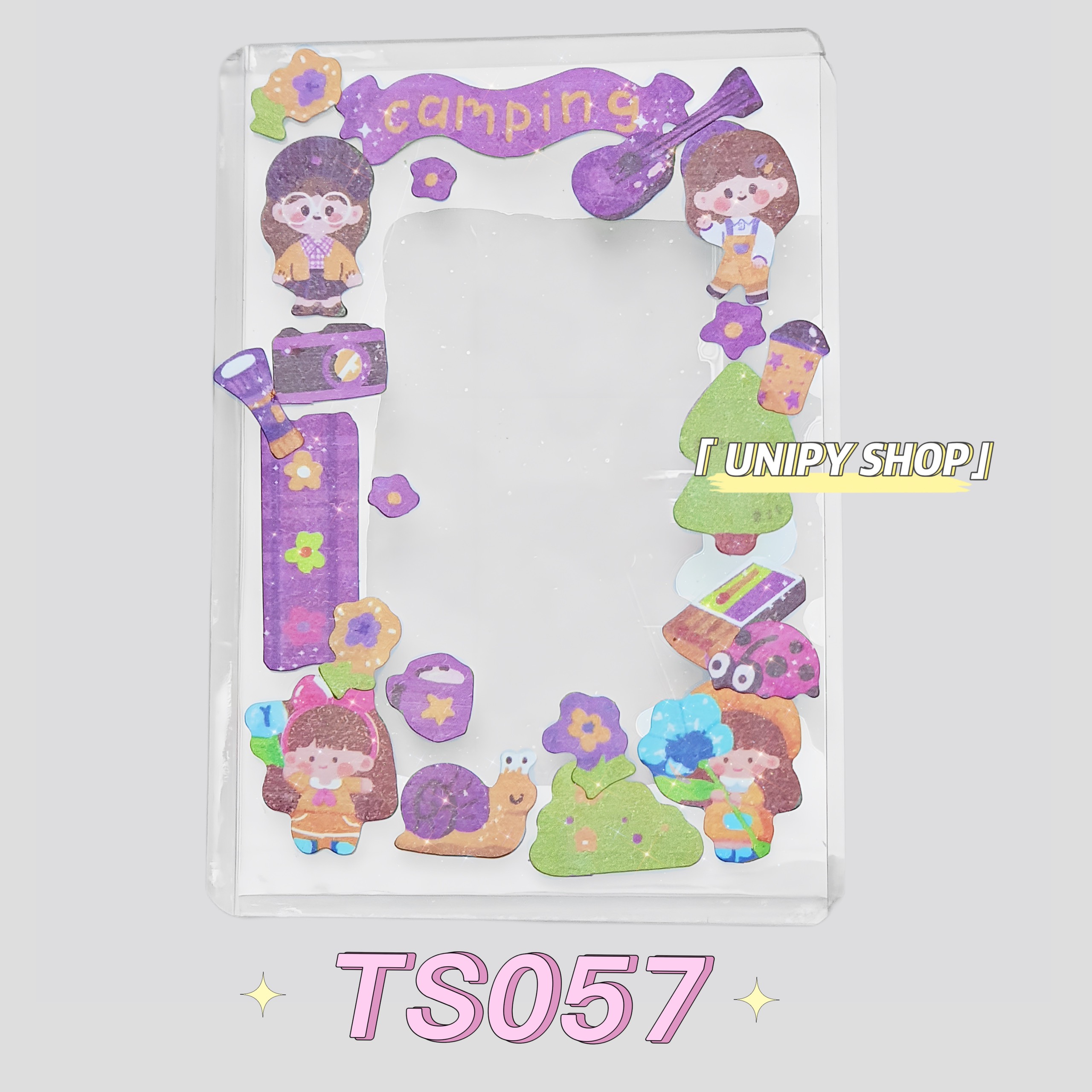 Toploader decor b8 siêu đáng yêu | thẻ đựng card idol kpop anime | trắng không ánh xanh ts