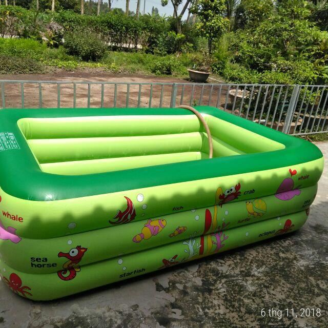 Bể bơi 3 tầng 2M1 đáy dày chống trượt và tặng kèm bộ vá bể