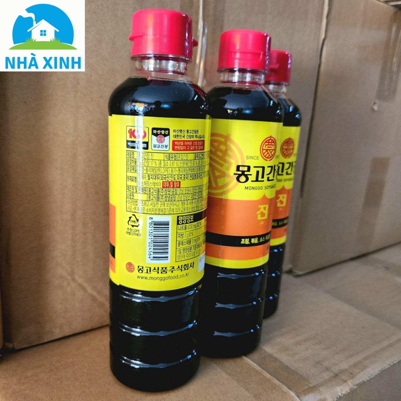 Nước tương Jin Monggo Soysauce 500ml (Nước tương truyền thống từ năm 1905 tại Hàn Quốc)
