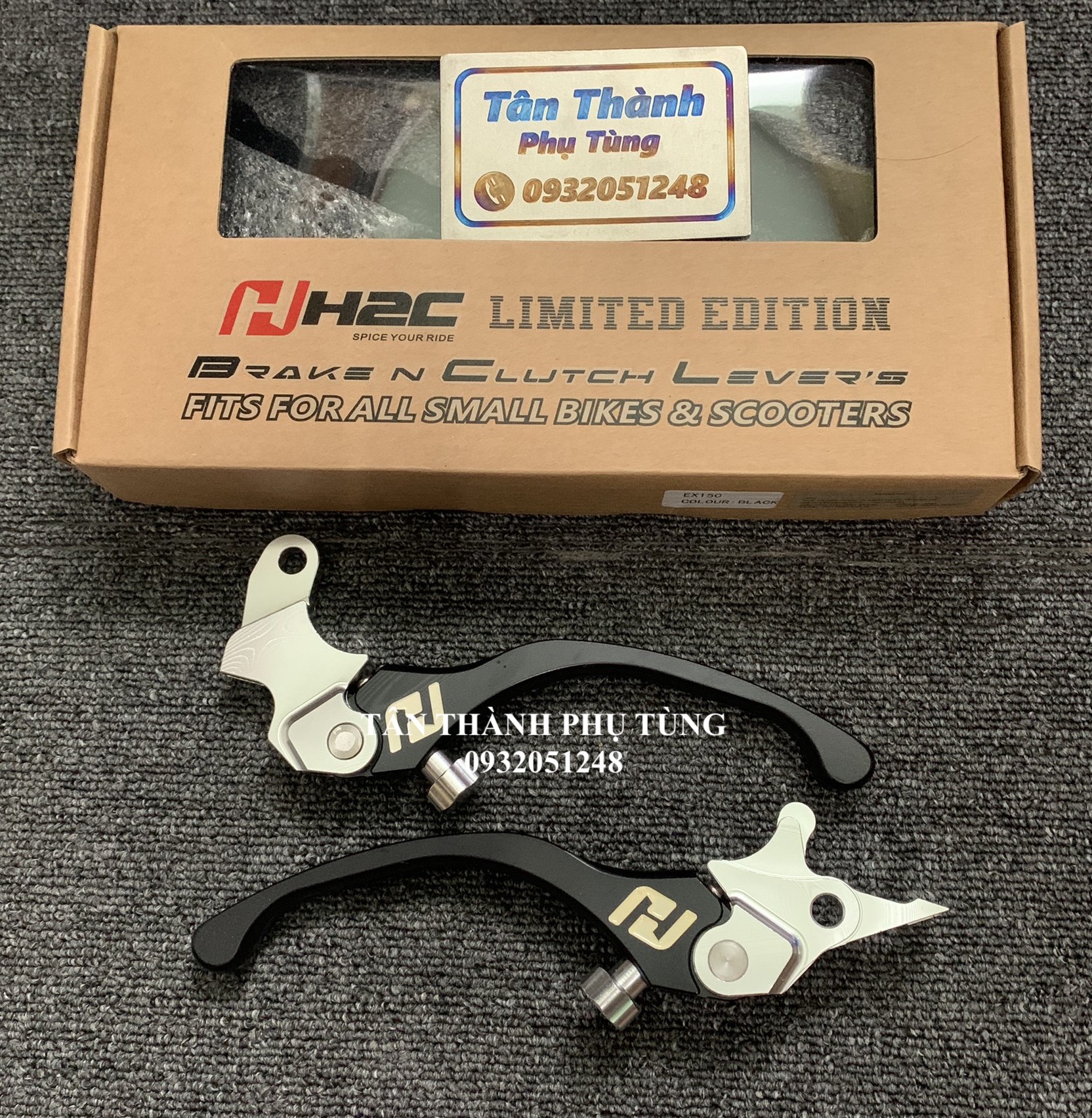Tay thắng h2c exciter 135, 150 màu đen