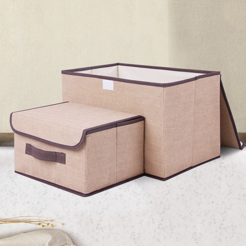 Set 2 hộp vải đựng đồ đa năng DAMIHOME bộ 2 hộp vải cất đồ lót, đồ chơi, giải phóng không gian tủ quần áo