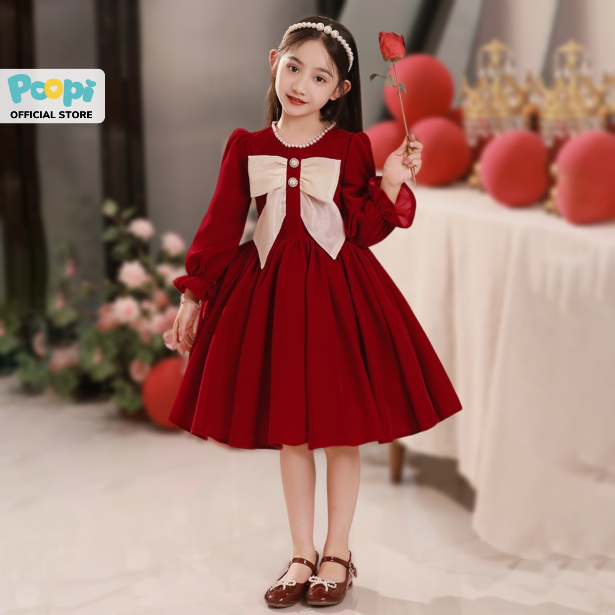 Lịch sử giá Váy bé gái váy nhung đỏ phối tay ren diện tết cho bé cực xinh  vn01 cập nhật 82023  BeeCost