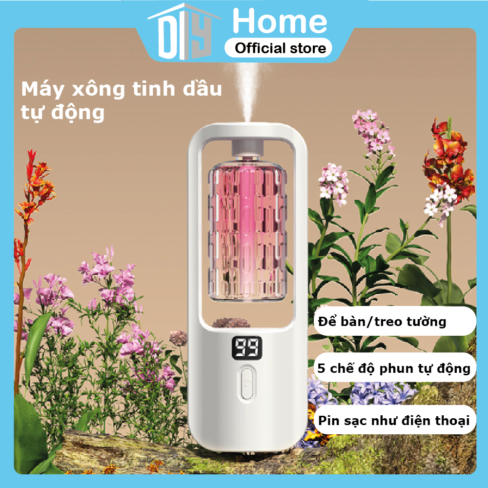 Máy xông tinh dầu tự động 5 chế độ xông hương thơm nhẹ dịu