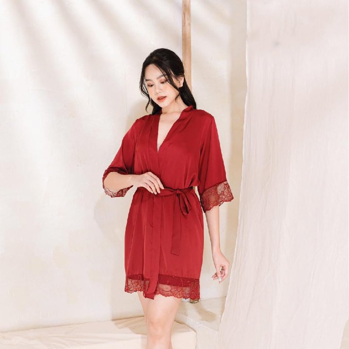[HCM]Váy ngủ lụa gợi cảm kiểu áo choàng kimono hàng nhập cao cấp (không kèm váy bên trong)