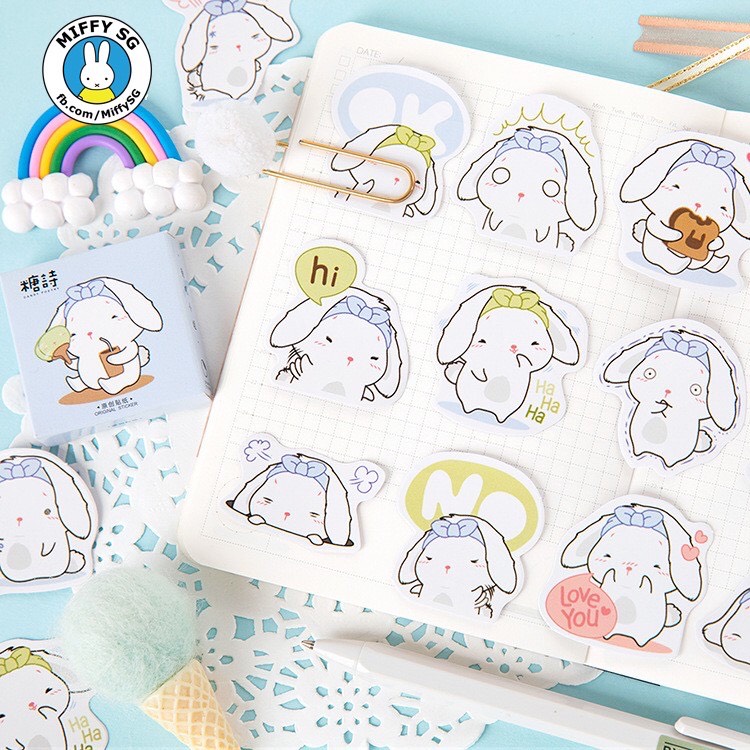 Bộ 45 sticker THỎ ĐIỆU