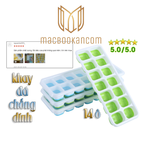 Khay làm đá silicon kèm nắp tiện lợi