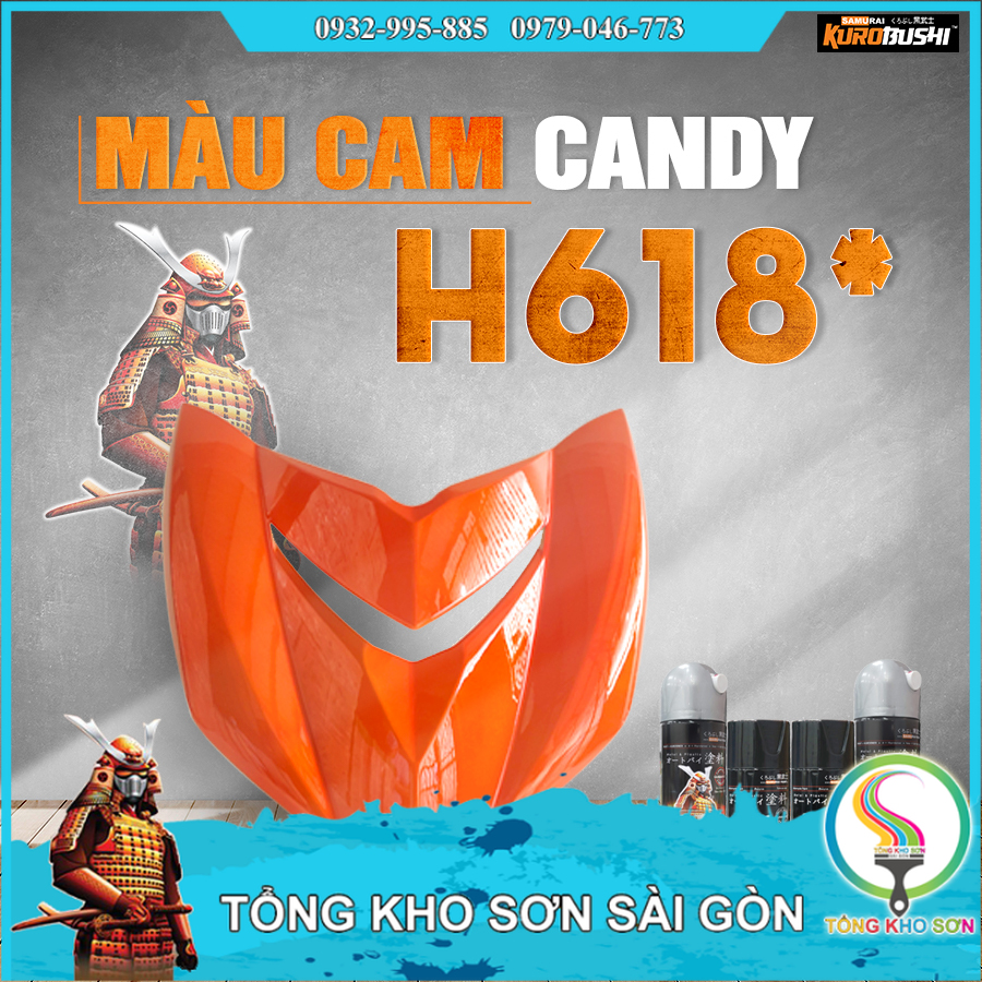 chai Sơn Samurai Màu Cam Candy H618 - Son Xịt Samurai