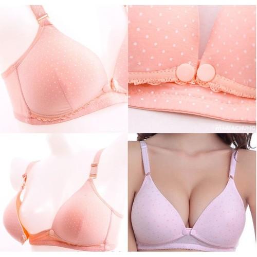 Combo 3 áo lót cho con  bú chấm bi hồng