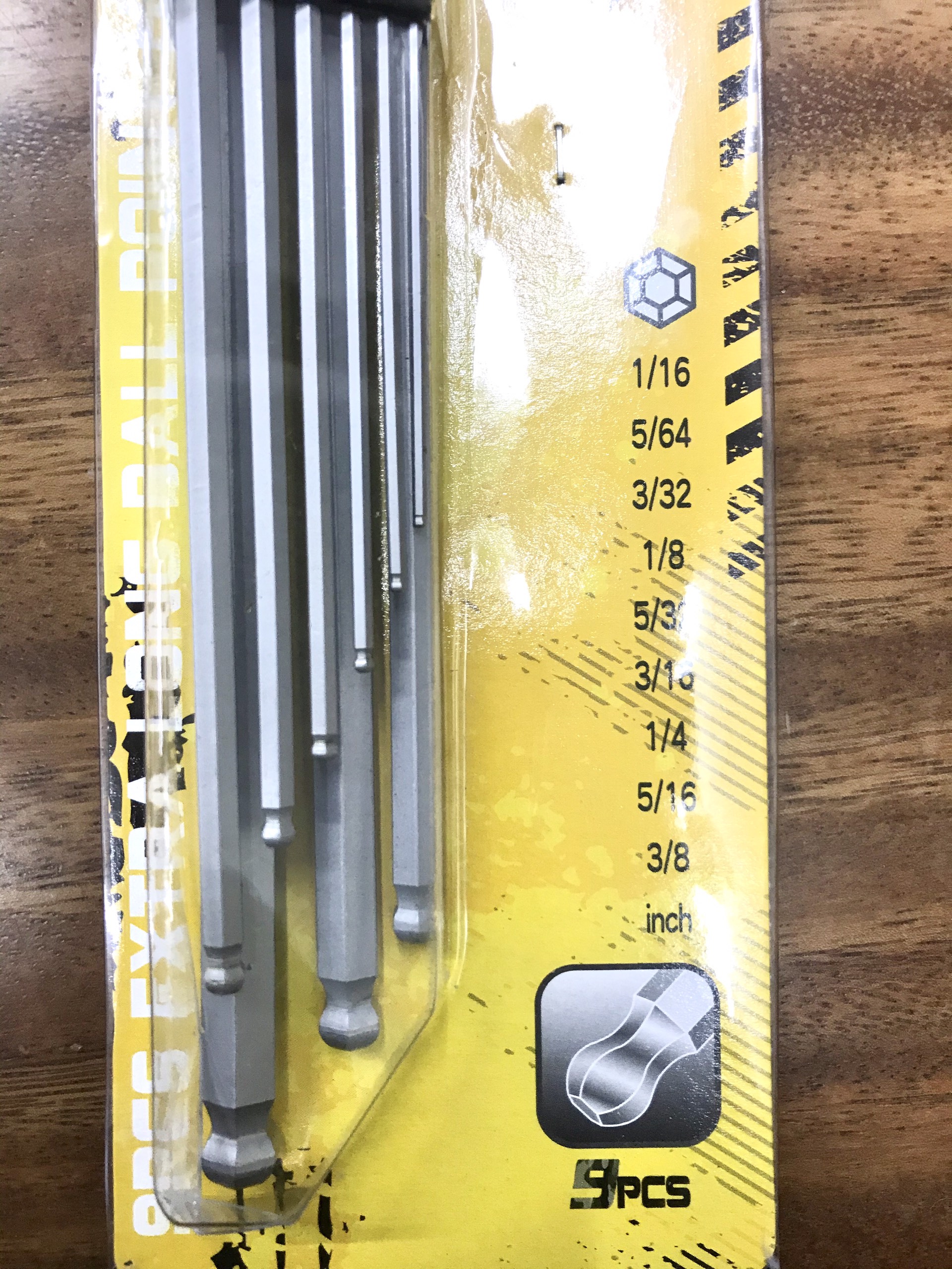 Bộ lục giác 9PCS hệ inch ACTION