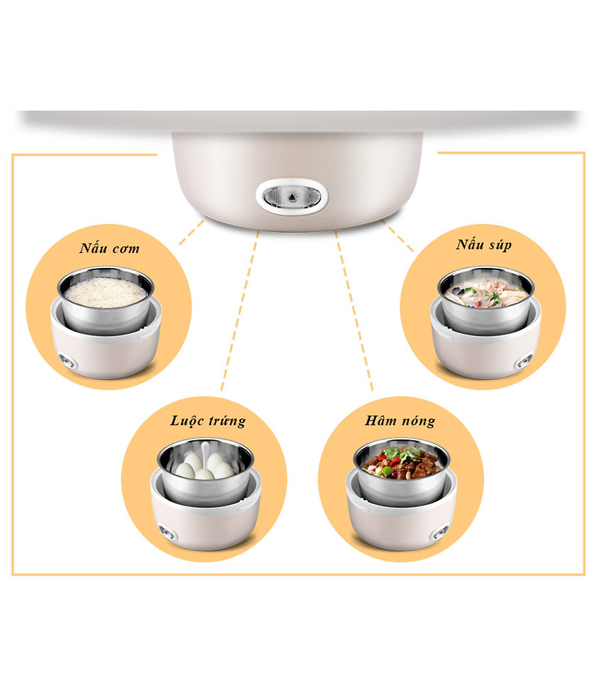 Hộp Đựng Cơm - Hộp Ủ Cơm - Nồi Hấp Cơm Mini - Nồi Hấp Mini - Nồi Cơm Mini