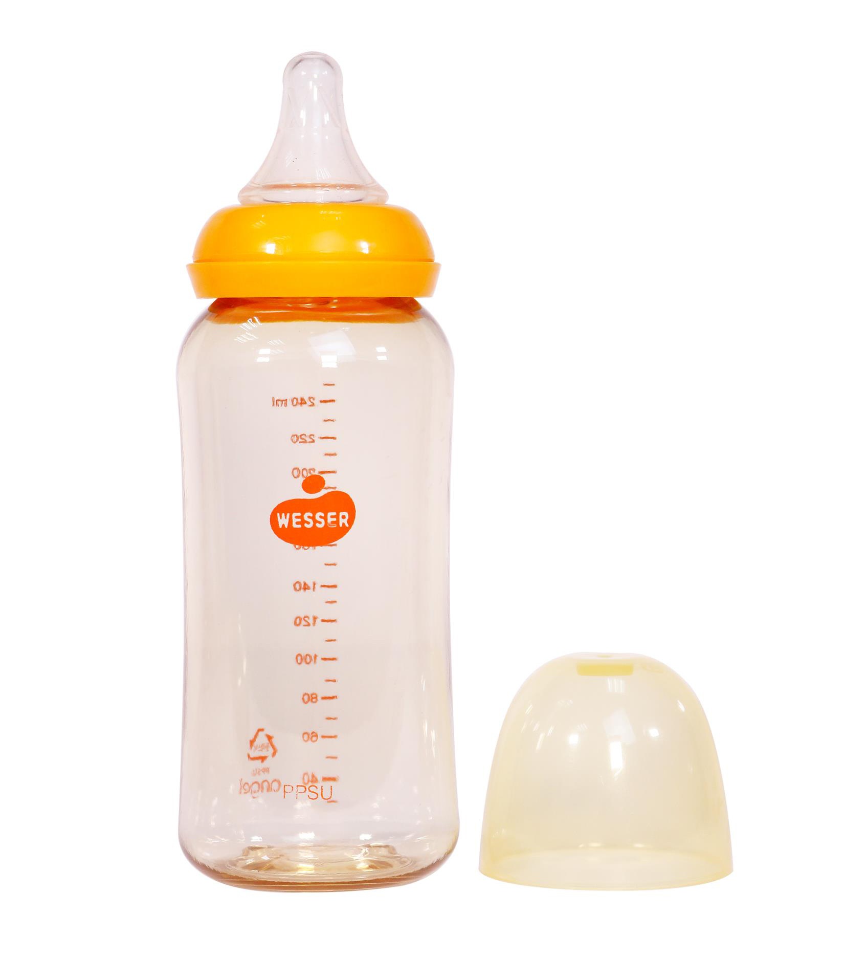 Bình Sữa PPSU Cổ Hẹp 250ml Chịu Được Nhiệt Độ Cao, không có BPA FREE,Bình Cho Bé Wesser
