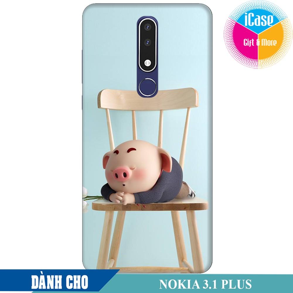 Case for nokia 3.1 plus heo con lông vũ