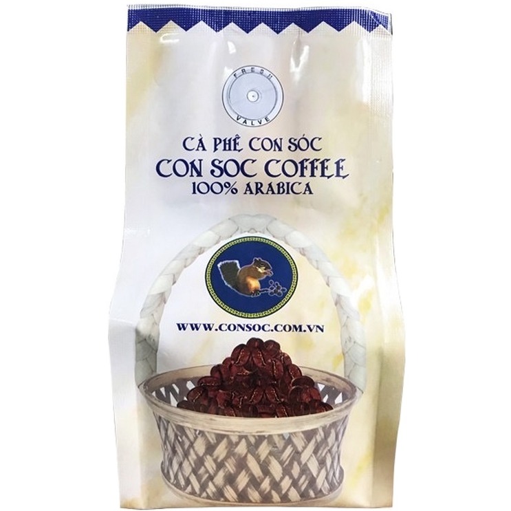 Cà phê hạt Con Sóc Arabica - Cà phê rang phù hợp cho pha phin( Bịch 200gam)