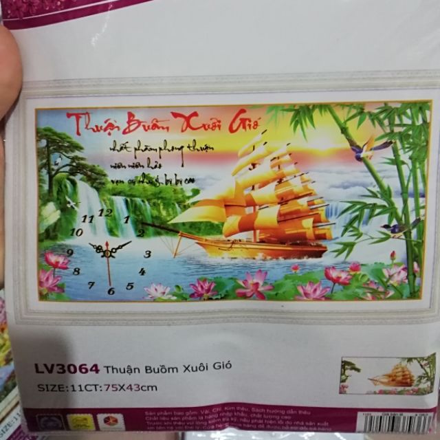 Tranh thêu chữ thập thuận buồm xuôi gió LV3064 - tự thêu