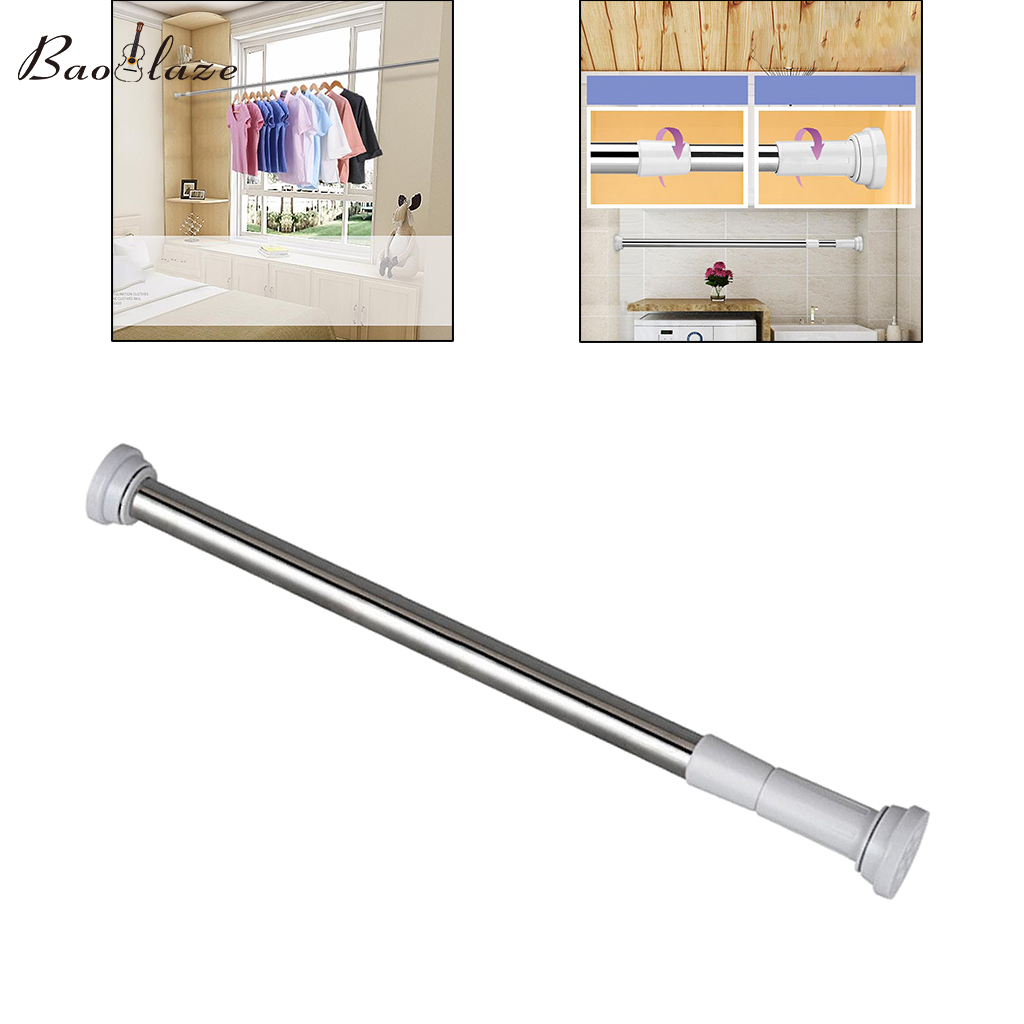 Baoblaze Rod Rail Spring Extendable Telescopic Tension Curtain Pole