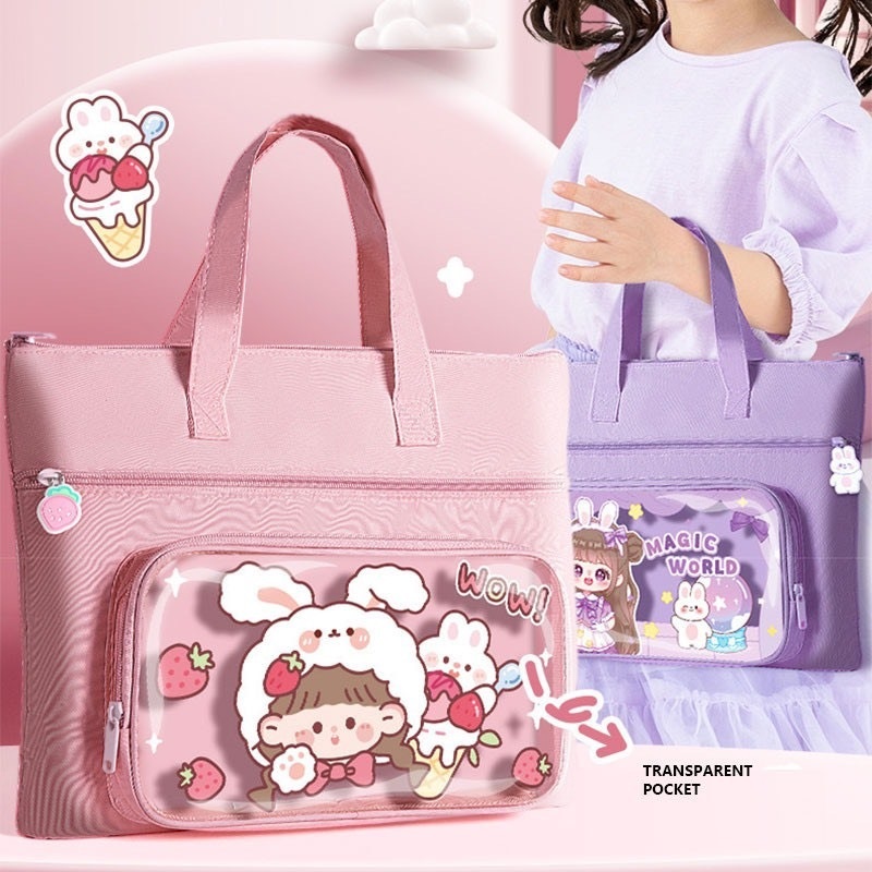 TÚI ĐI HỌC THÊM CHO BÉ Túi Xách Dáng Ngang Kèm Túi Trong Hoạt Hình |  Lazada.vn