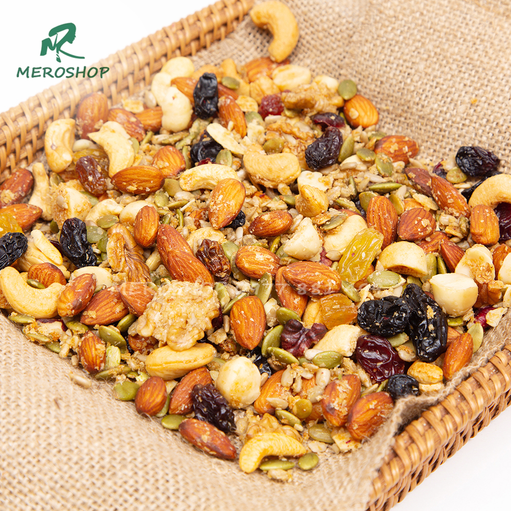 500gram granola siêu hạt 100% hạt nướng mật ong