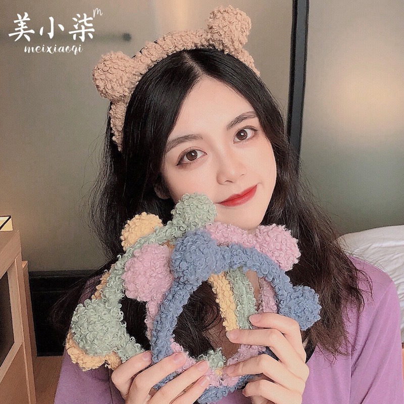 Cài tóc bông tròn gấu 361 siêu dễ thương