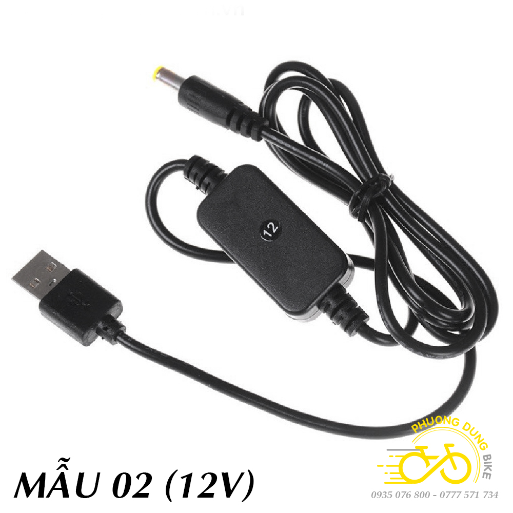 Dây cáp nguồn USB chuyển đổi 5V sang 9V 12V (Dùng cho modem WIFI - Mất điện vẫn có WIFI dùng)