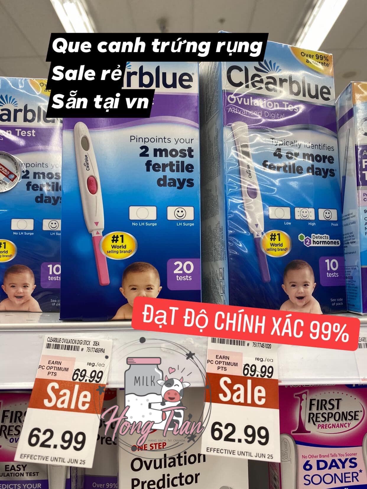 Clearblue 4 or More Ovulation Test Strips with 2 and 3 Steps Showing Australia