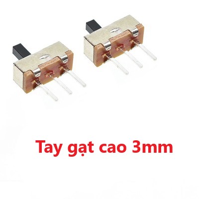 5 cái công tắc gạt 3 chân, 5 chân khoảng cách chân 2.54mm, chiều cao tay gạt 2mm 3mm 4mm 5mm,