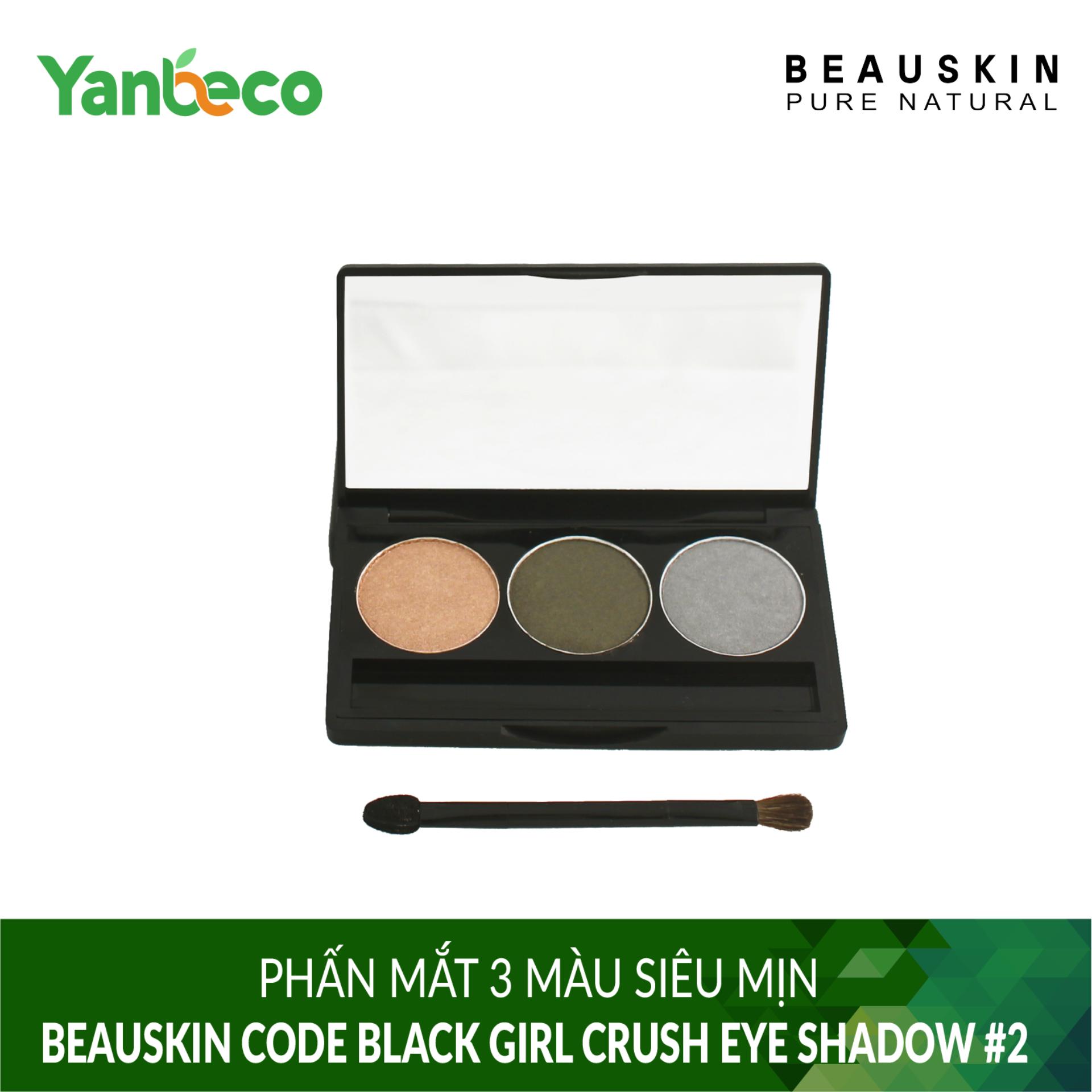 Phấn mắt 3 màu siêu mịn Beauskin Code Black girl Crush Eye Shadow #2 3.6g