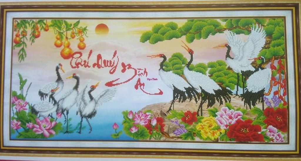 Tranh thêu chữ thập phu quy binh an dlh-223044