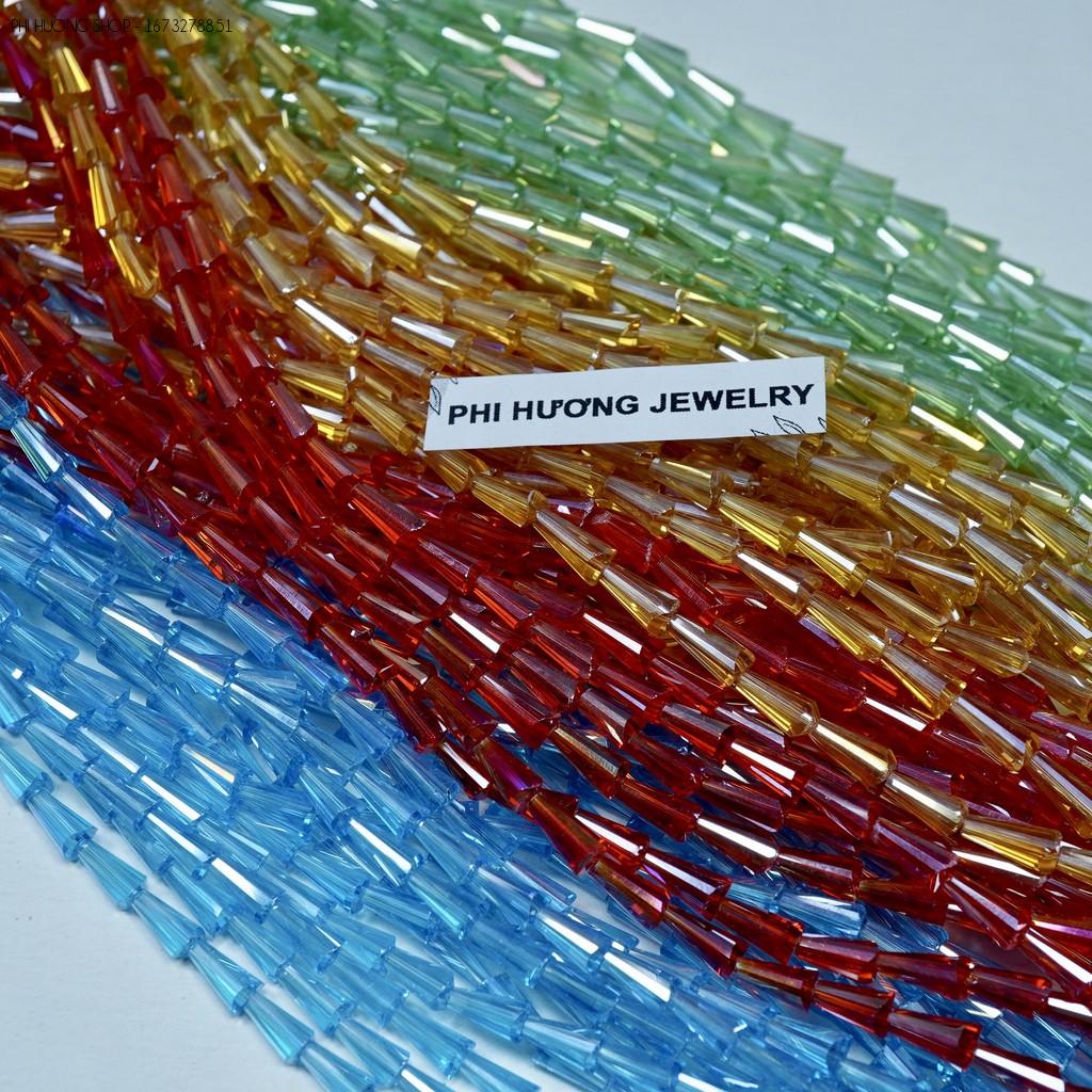 Pack of 1 String ~ 65 Crystal Tower Bell Beads 4X8Mm