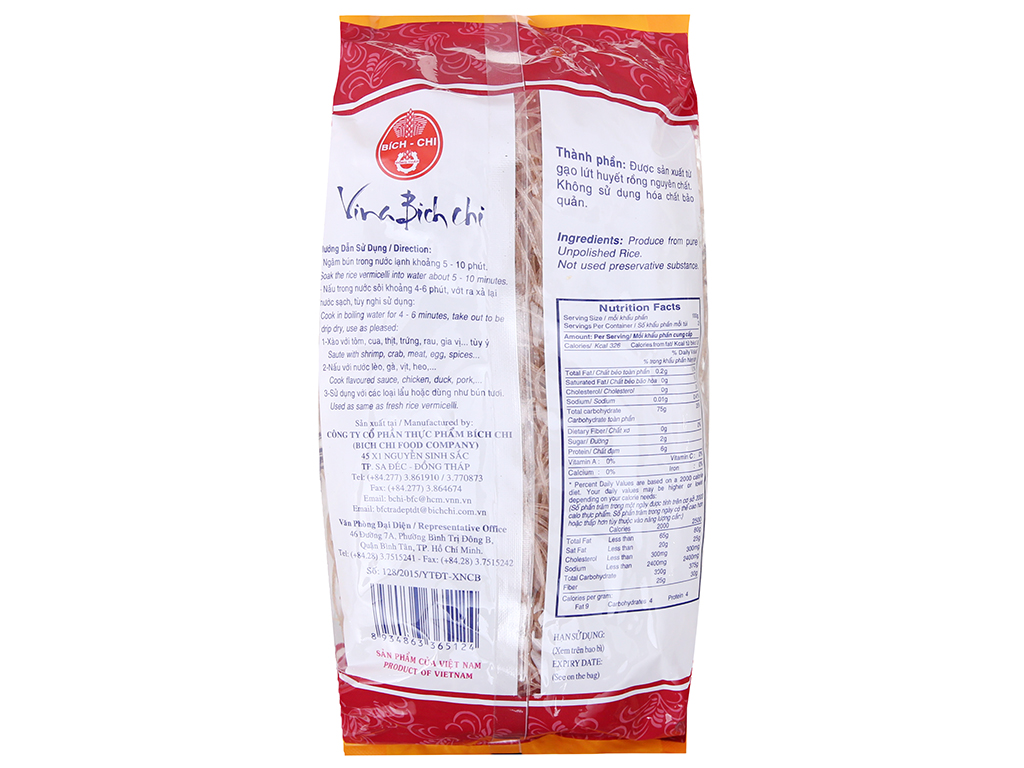 BÚN GẠO LỨT BÍCH CHI - túi 250gran
