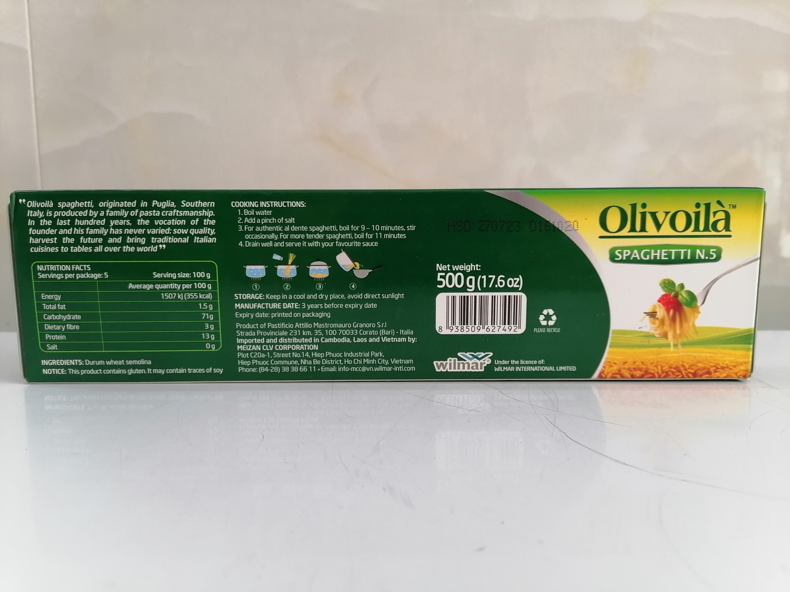 [500g] Mì Ý số 5 [Italia] OLIVOILA No 5 Spaghetti (bph-hk)