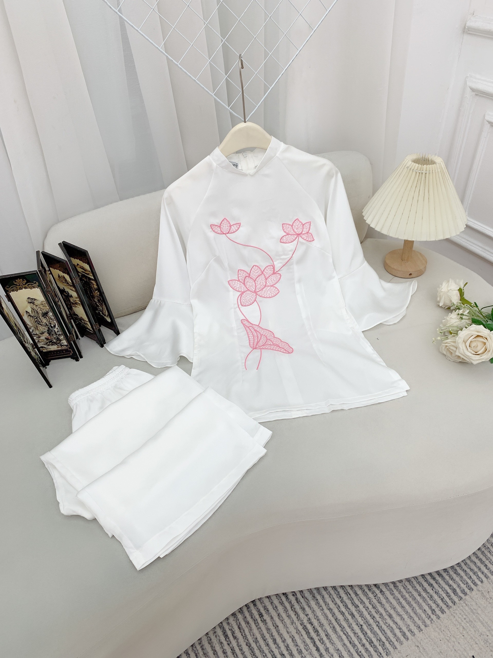 Pháp phục đi lễ chùa chất liệu lụa ngọc trai - 247StoreFashion - PhapphuctayloePP08_P5K1