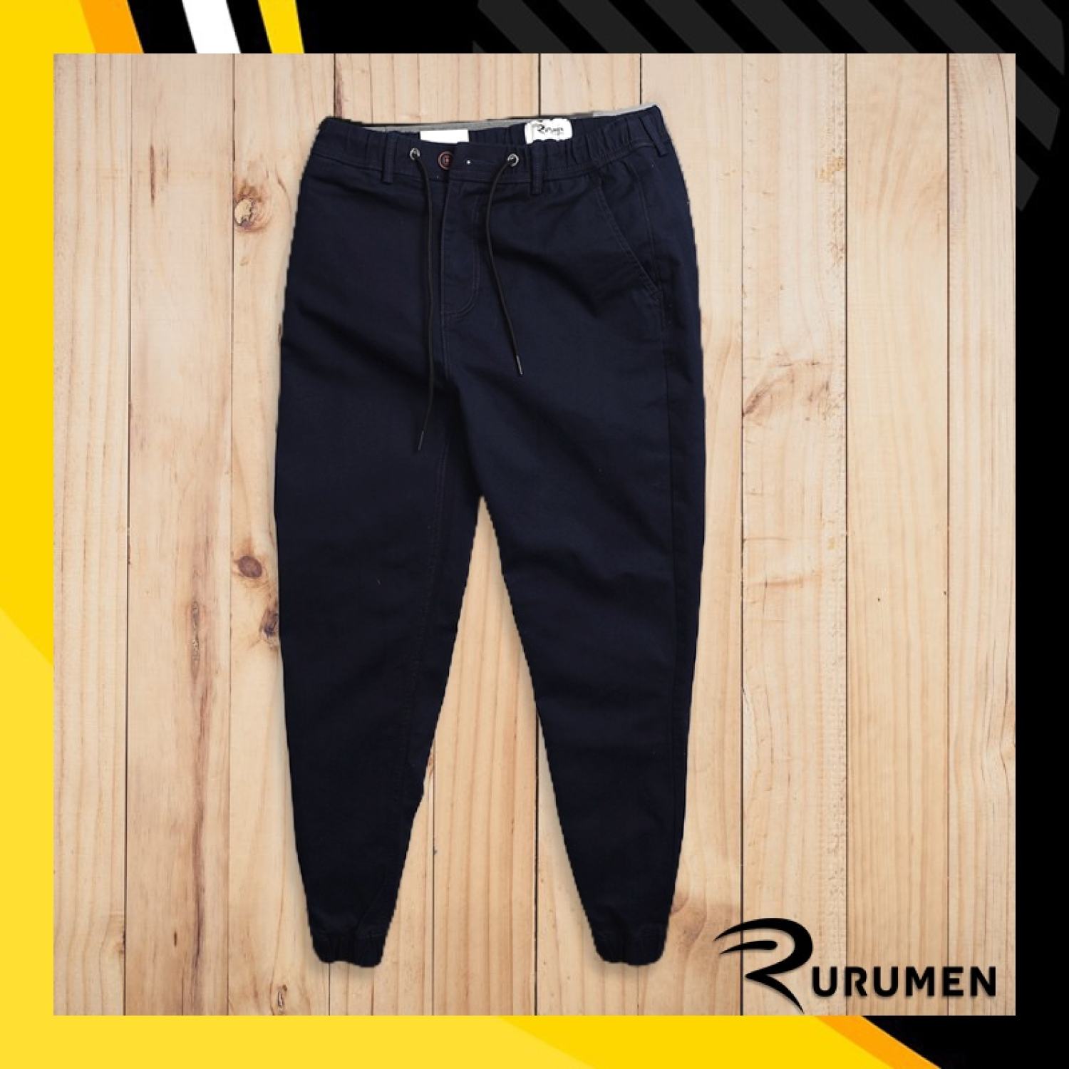 Quần jogger dài nam kaki co giãn rurumen chất kaki dày hàng vnxk cao cấp đen, xanh rêu, xám - qb405