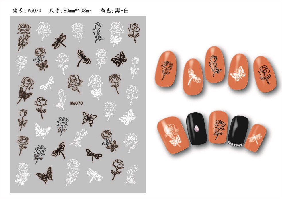 Sticker dán móng hoa hồng hót