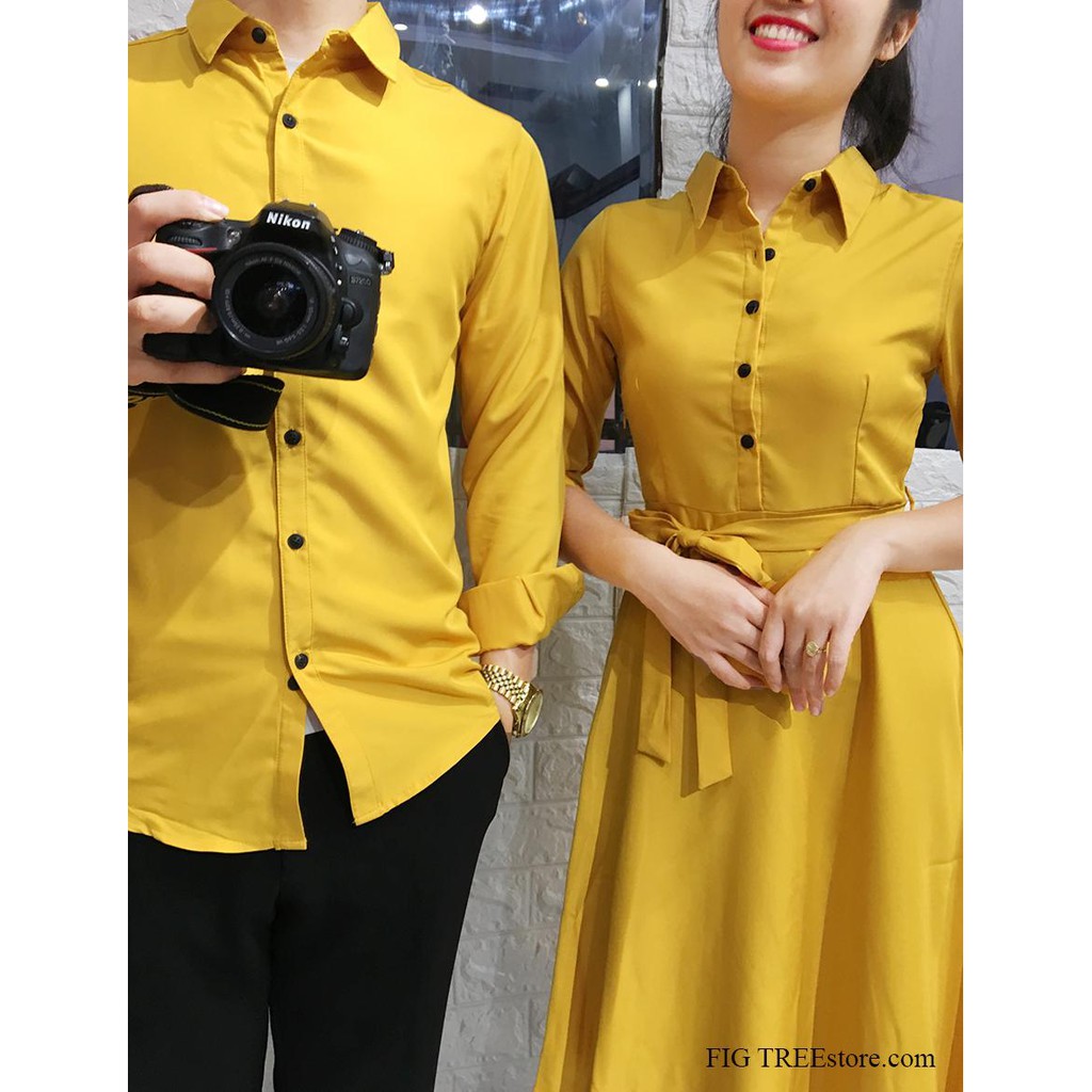 SƠ MI VÁY ĐÔI FIGTREE VÀNG SANG CHẢNH <3